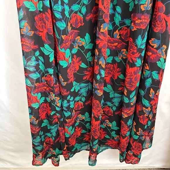 NWT Torrid Plus Size Women's Maxi Peasant Chiffon Floral Black Dress sz 6X/30 - Picture 12 of 16